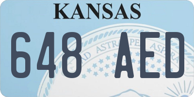 KS license plate 648AED