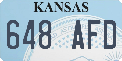 KS license plate 648AFD