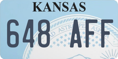 KS license plate 648AFF