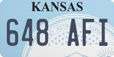 KS license plate 648AFI