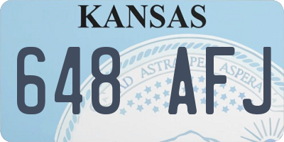 KS license plate 648AFJ