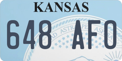 KS license plate 648AFO