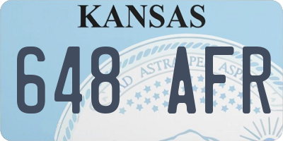 KS license plate 648AFR
