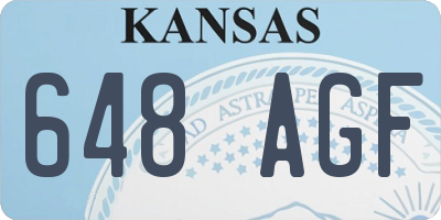 KS license plate 648AGF