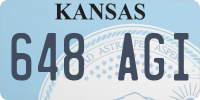 KS license plate 648AGI