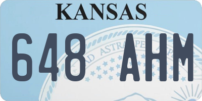 KS license plate 648AHM