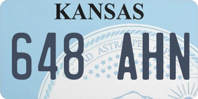 KS license plate 648AHN