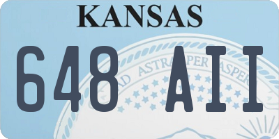 KS license plate 648AII