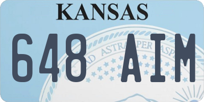 KS license plate 648AIM