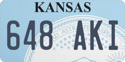 KS license plate 648AKI