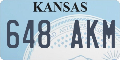 KS license plate 648AKM