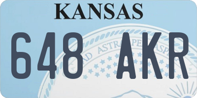 KS license plate 648AKR