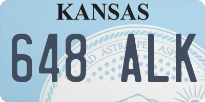 KS license plate 648ALK