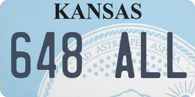 KS license plate 648ALL