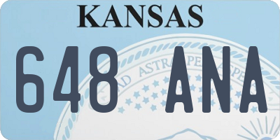 KS license plate 648ANA