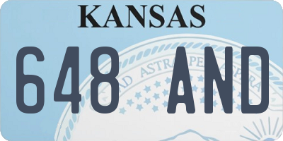 KS license plate 648AND