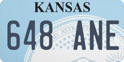 KS license plate 648ANE