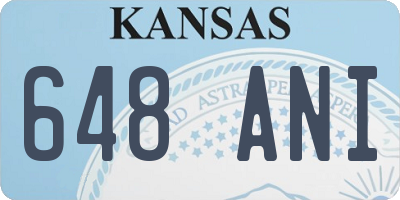 KS license plate 648ANI