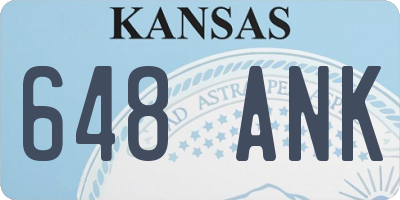KS license plate 648ANK