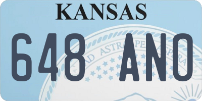 KS license plate 648ANO