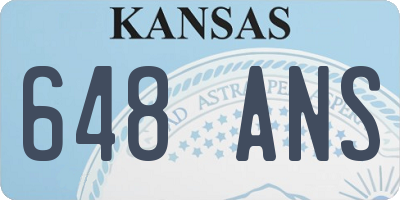 KS license plate 648ANS