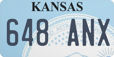 KS license plate 648ANX