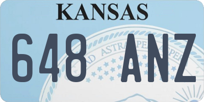 KS license plate 648ANZ