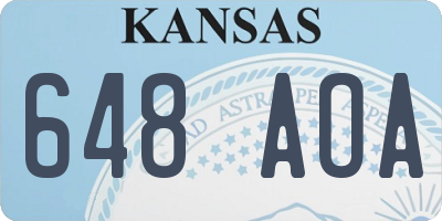 KS license plate 648AOA