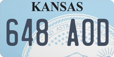 KS license plate 648AOD