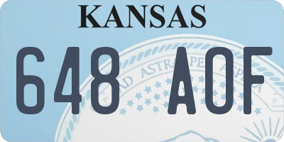 KS license plate 648AOF
