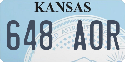 KS license plate 648AOR
