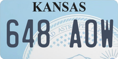 KS license plate 648AOW