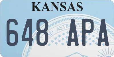 KS license plate 648APA
