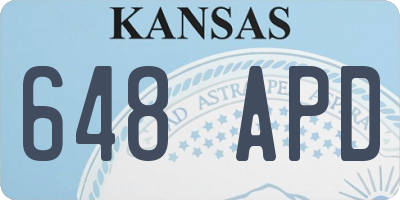KS license plate 648APD