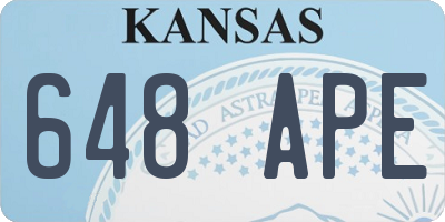 KS license plate 648APE