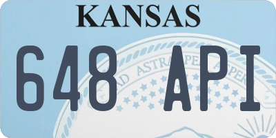 KS license plate 648API