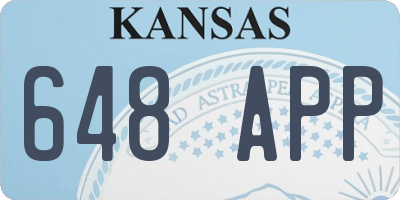KS license plate 648APP