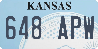 KS license plate 648APW