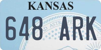 KS license plate 648ARK