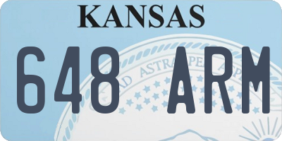 KS license plate 648ARM