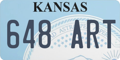 KS license plate 648ART