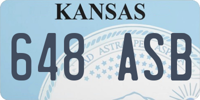 KS license plate 648ASB