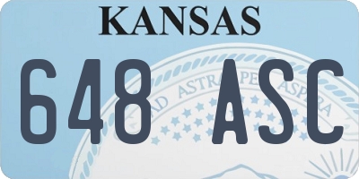 KS license plate 648ASC