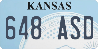 KS license plate 648ASD