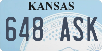KS license plate 648ASK