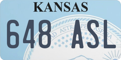 KS license plate 648ASL