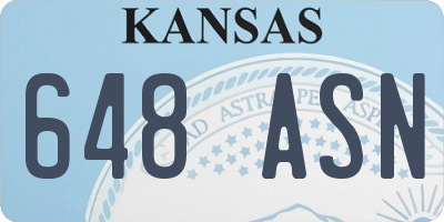 KS license plate 648ASN