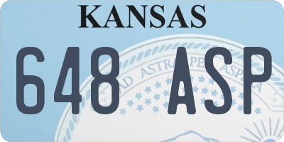 KS license plate 648ASP