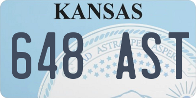 KS license plate 648AST