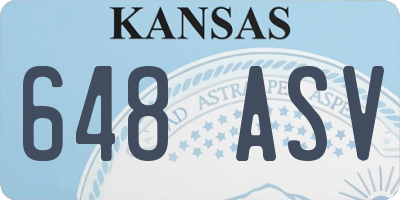 KS license plate 648ASV